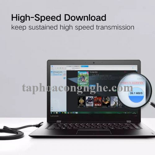 Ugreen 11237 3M màu Đen Cáp mạng LAN CAT6 UPT cáp dẹp NW104 30011237